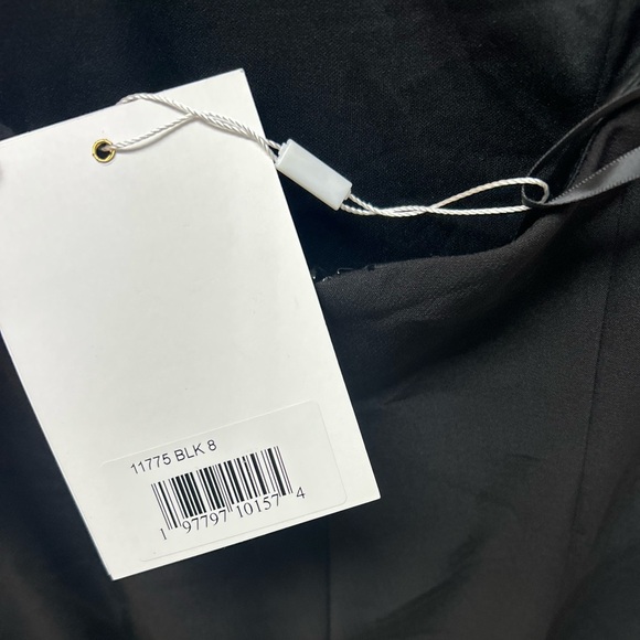 Mac Duggal 11775 Draped Pearl Beaded Mermaid Gown Black - Picture 6 of 8